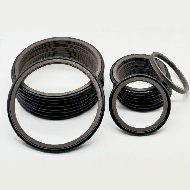 PTFE rotary shaft seal rings with black elastomer energizers in two sizes